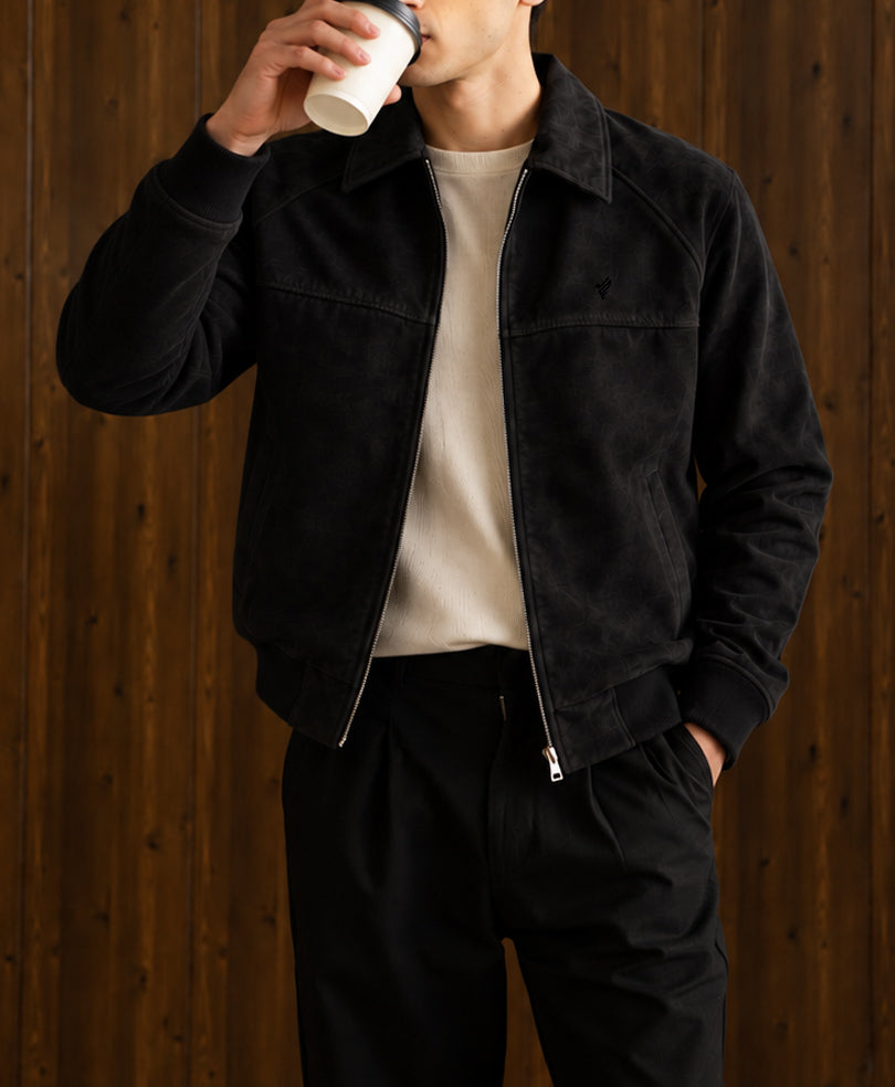 Black Oakmont Faux Suede Jacket