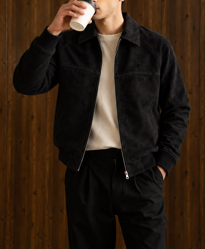Black Oakmont Faux Suede Jacket