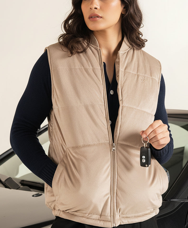 Skin Suede Sleeveless Jacket (Women)