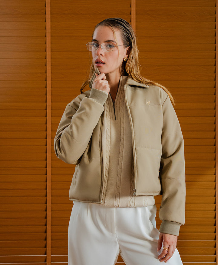 Beige Quilted Jacket (Women)