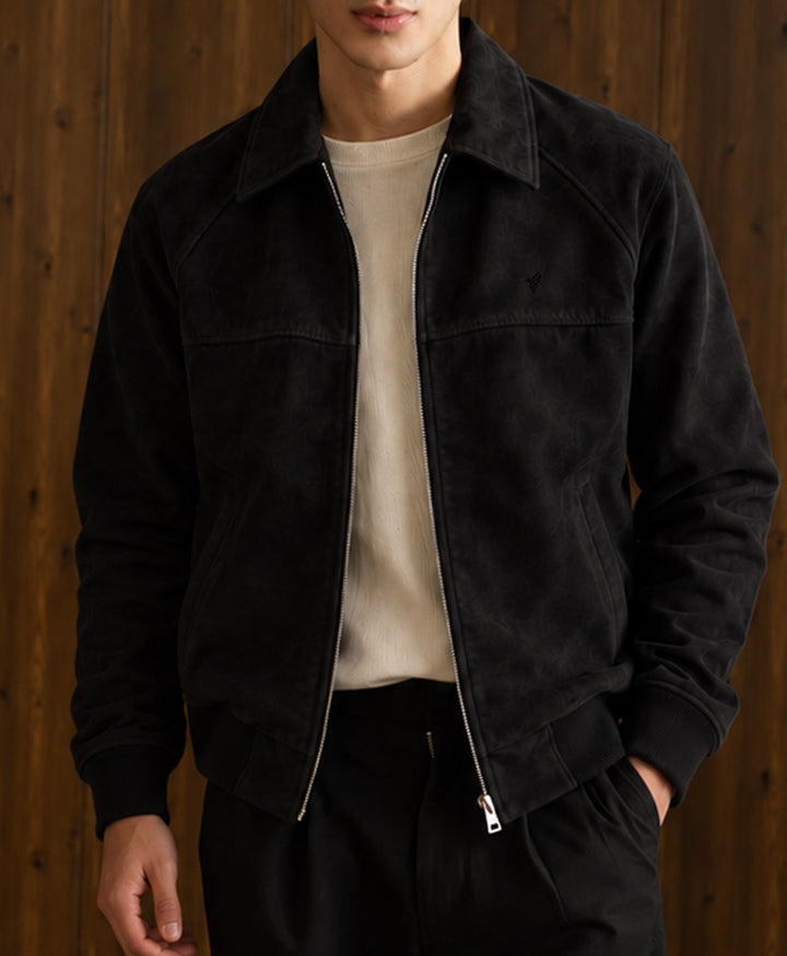 Black Oakmont Faux Suede Jacket