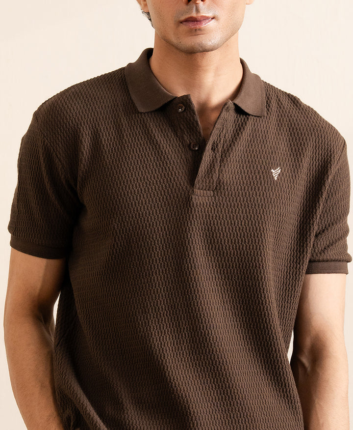 Wren Herringbone Knit POLO