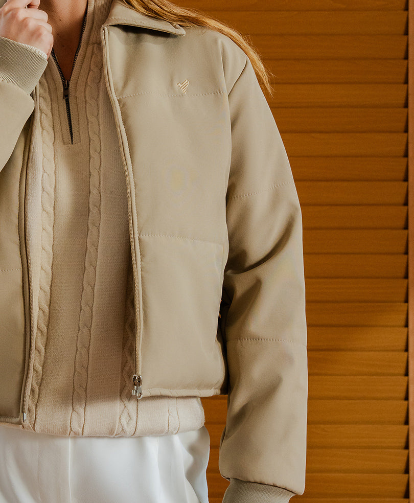 Beige Quilted Jacket (Women)