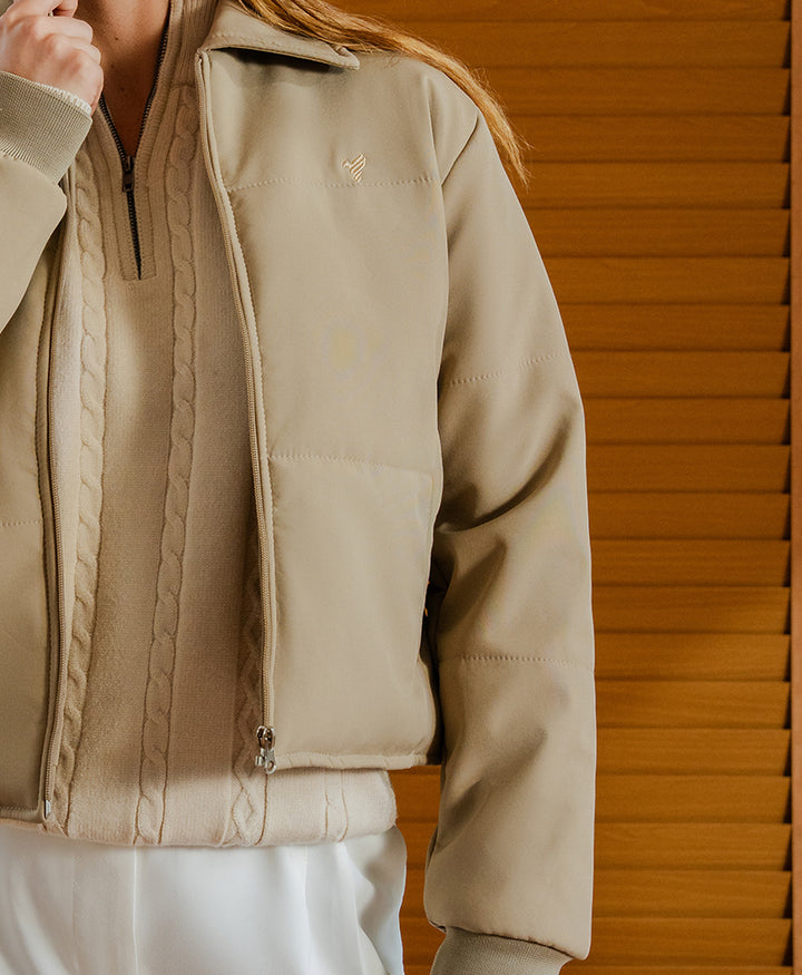 Beige Quilted Jacket (Women)