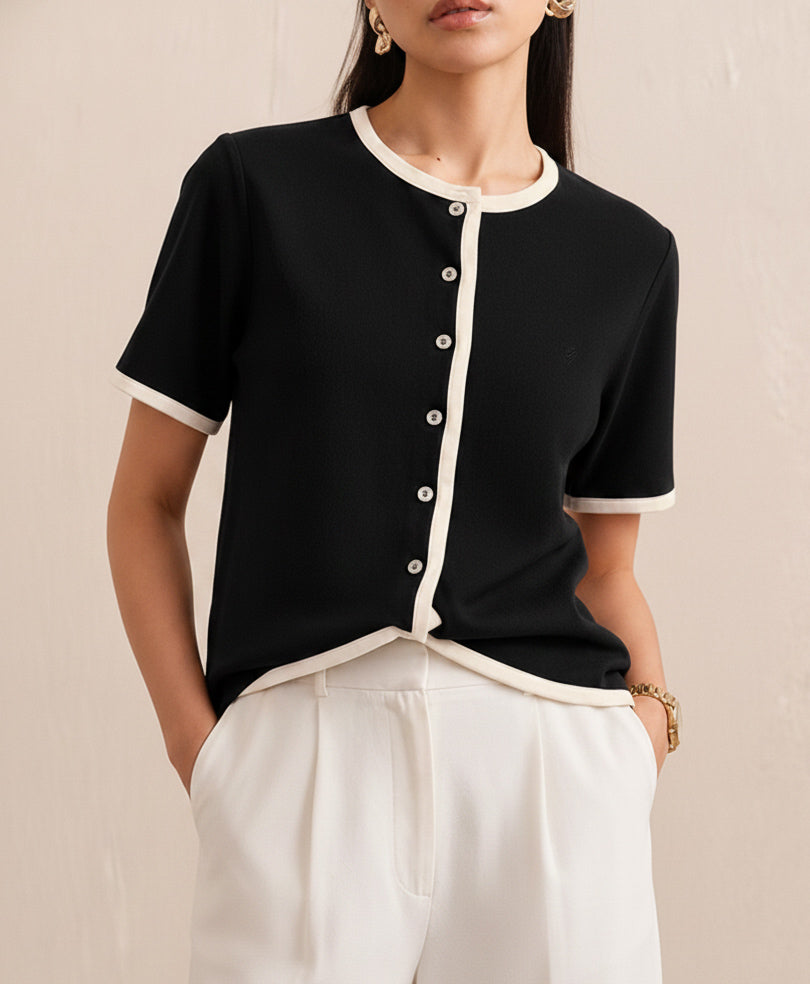 Noir Contrast Cardigan (Women)