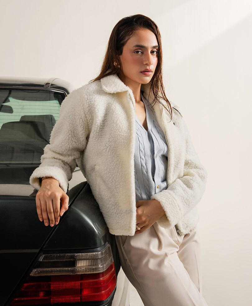 OFF White Soft Sherpa Jacket (Women)
