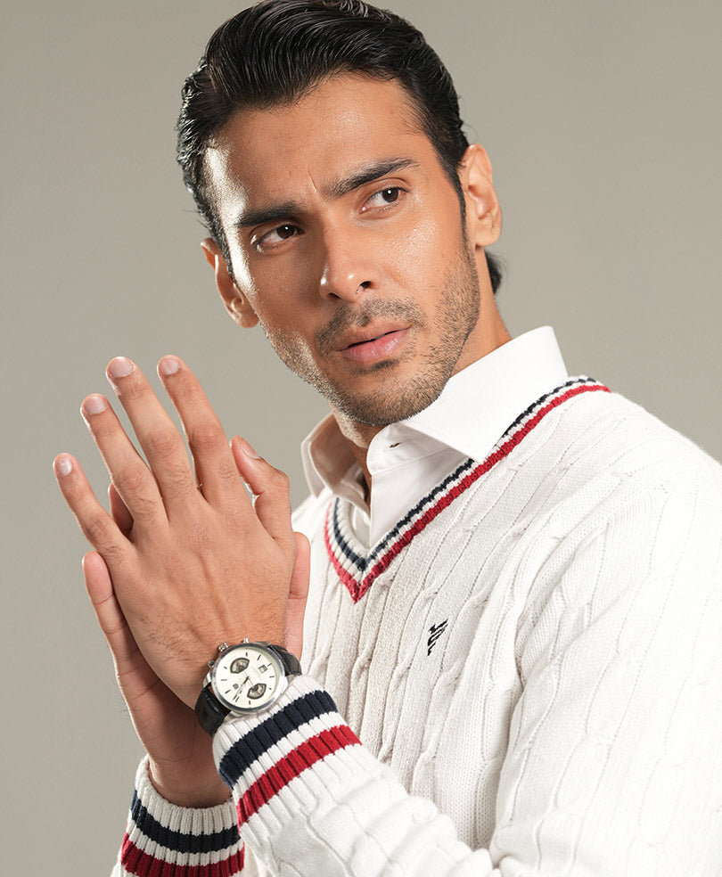 Classic White Cricket Sweater
