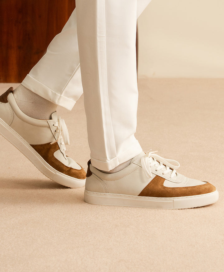 White-Tan Horizon Sneaker