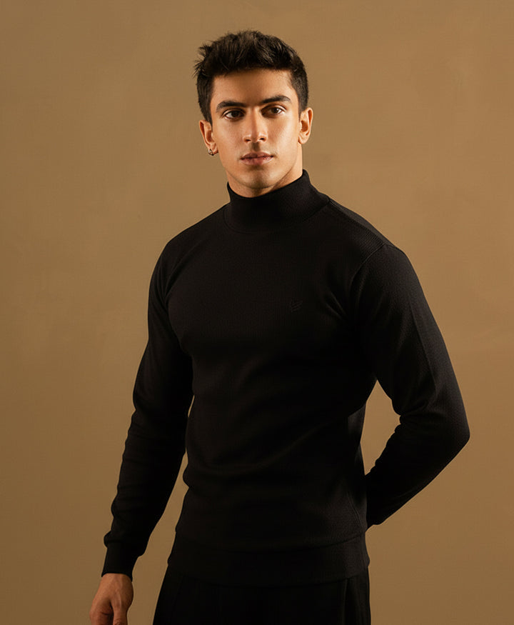 Black Mock Neck