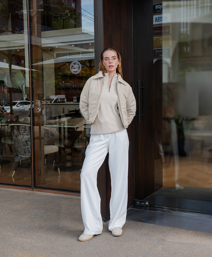 Cream Quilted Jacket (Women)