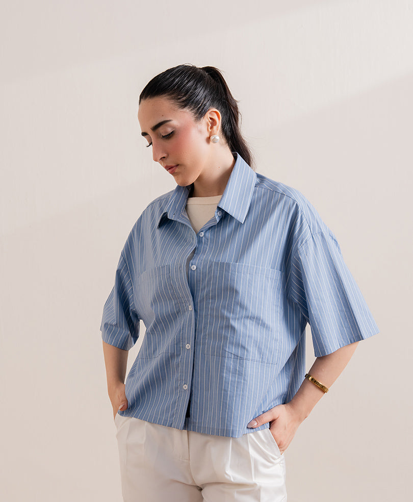 Striped Boxy FIT Shirt (Women)