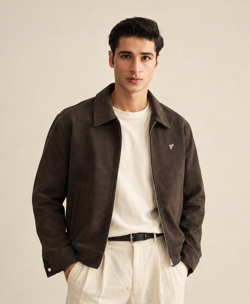 Chocolate Matte Suede Jacket