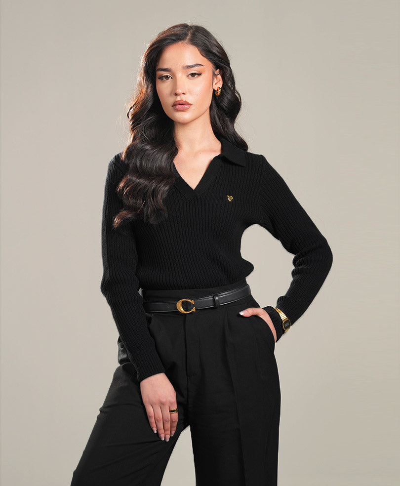 Black POLO Sweater (Women)