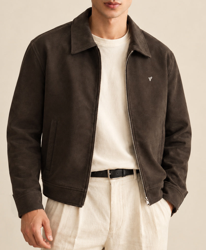 Chocolate Matte Suede Jacket