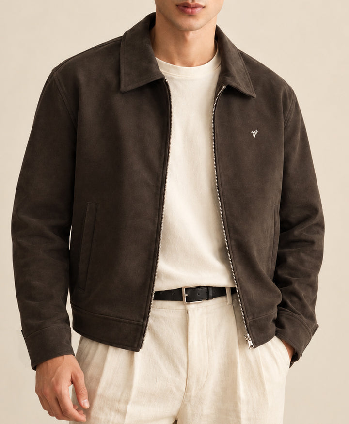 Chocolate Matte Suede Jacket