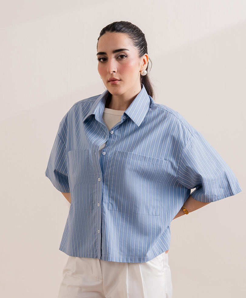 Striped Boxy FIT Shirt (Women)