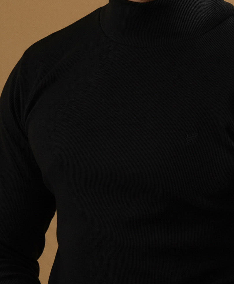 Black Mock Neck
