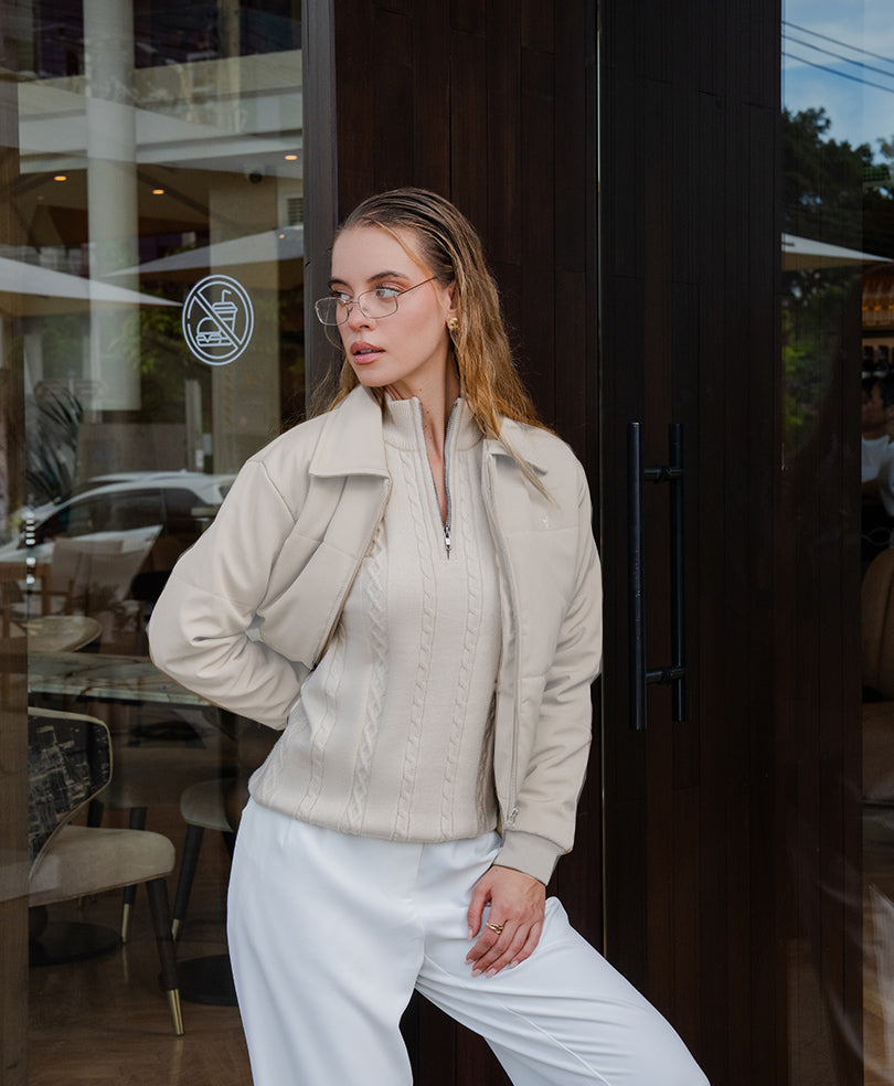 Cream Quilted Jacket (Women)