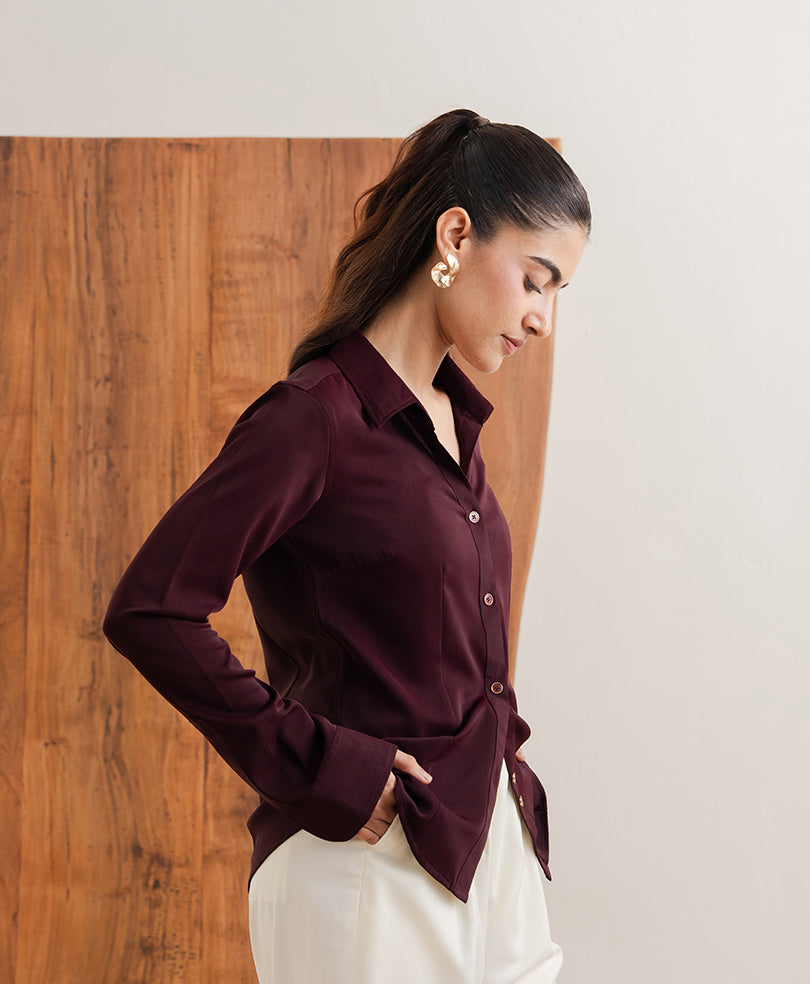 Maroon Sleek Shirt (Women)