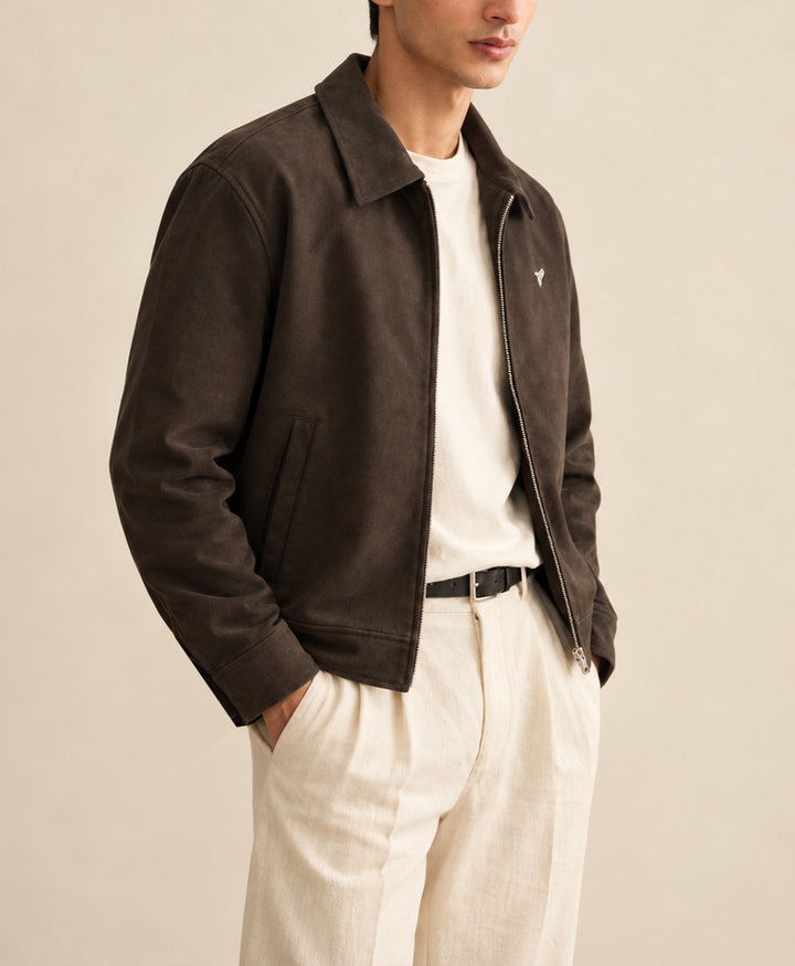 Chocolate Matte Suede Jacket