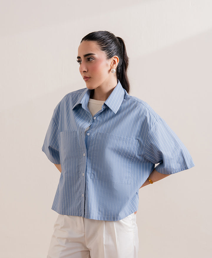 Striped Boxy FIT Shirt (Women)