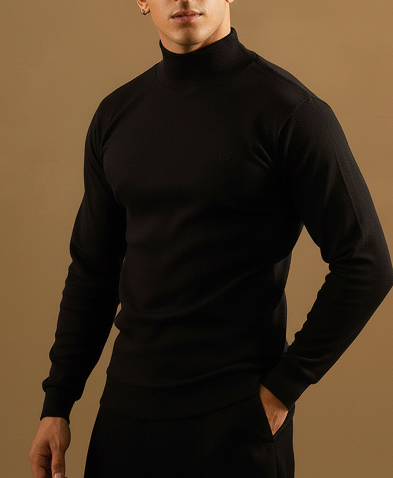 Black Mock Neck