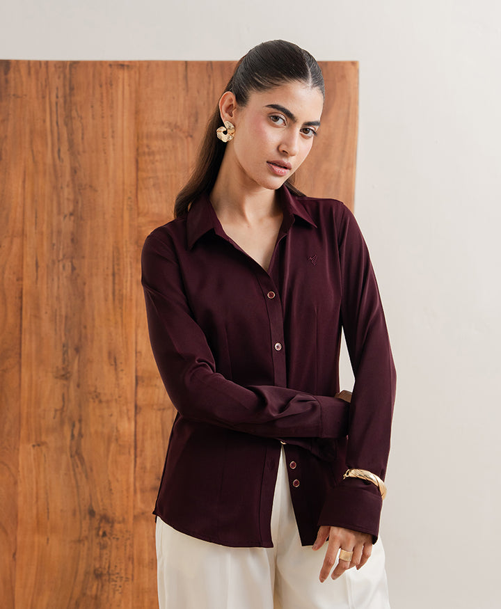 Maroon Sleek Shirt (Women)