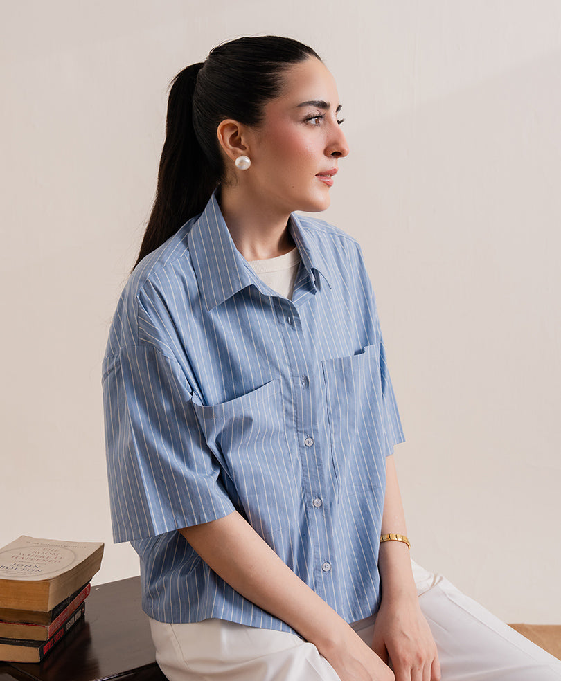 Striped Boxy FIT Shirt (Women)