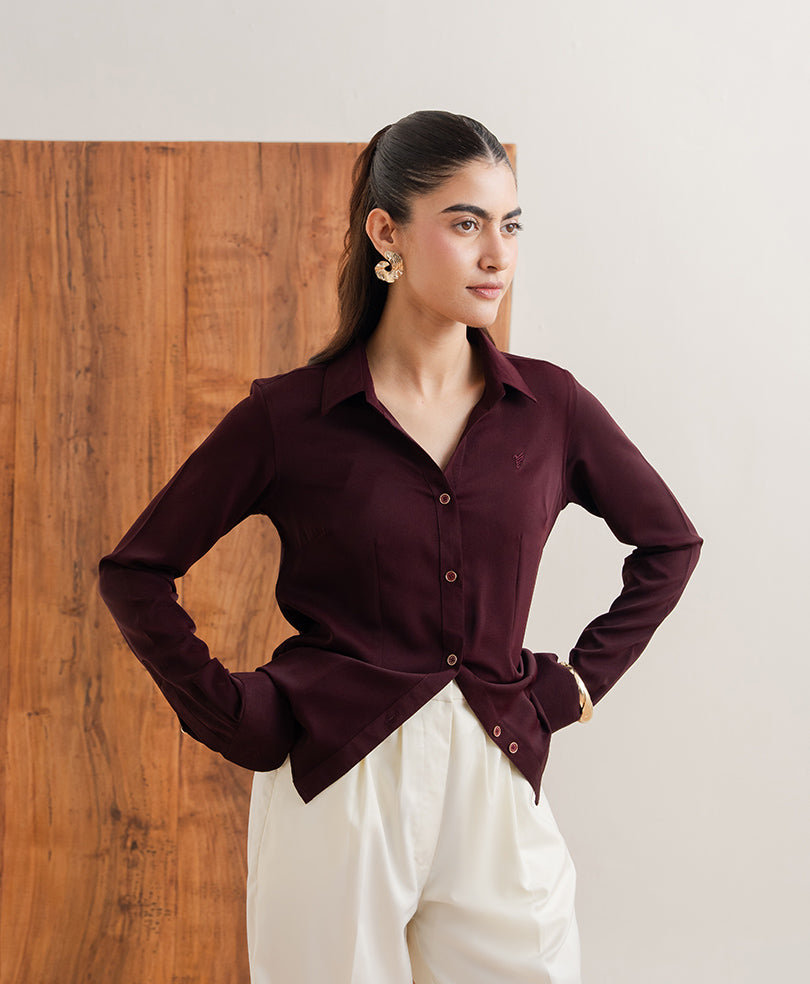 Maroon Sleek Shirt (Women)