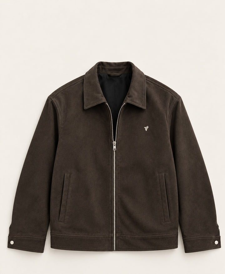 Chocolate Matte Suede Jacket