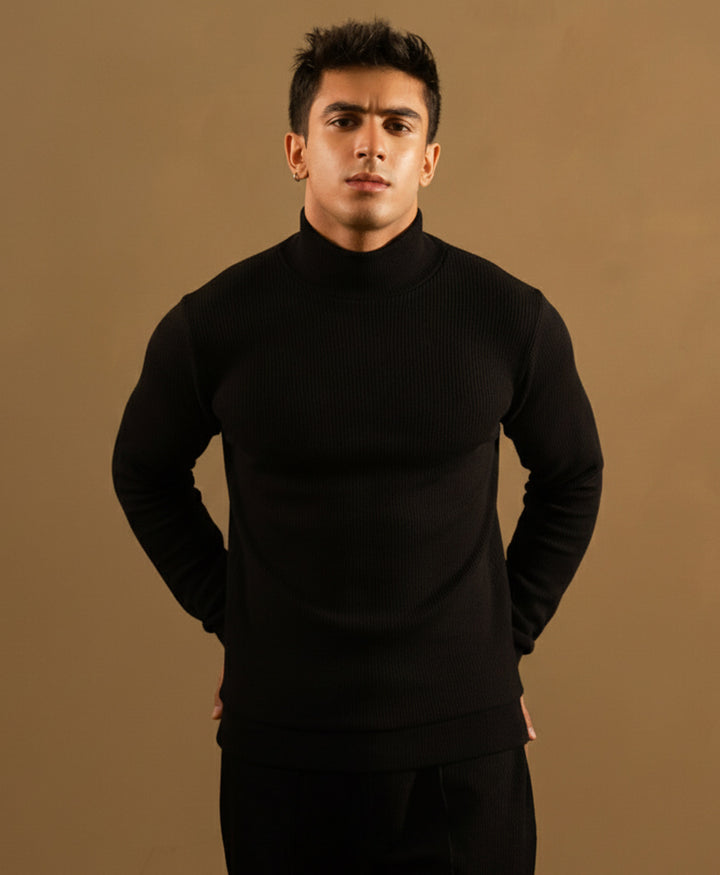 Black Mock Neck