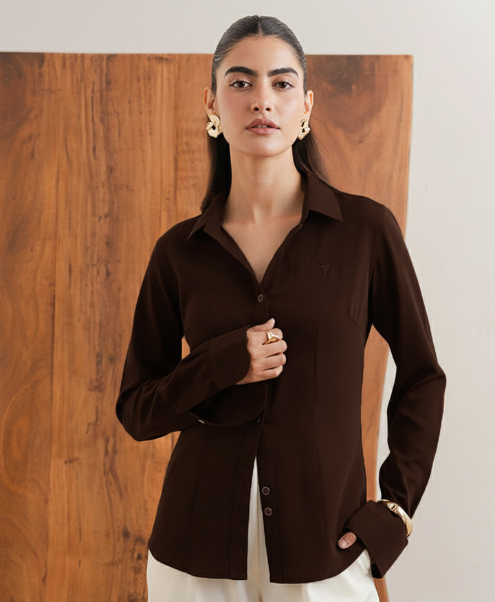 Chocolate Brown Sleek Shirt (Women)