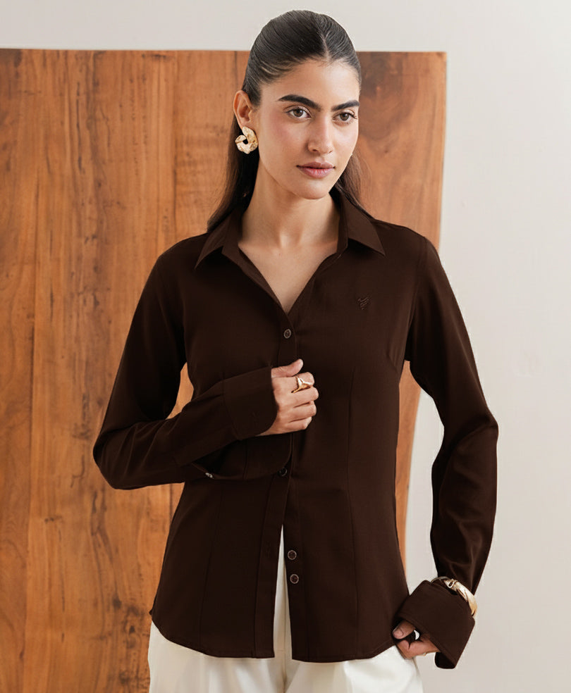 Chocolate Brown Sleek Shirt (Women)