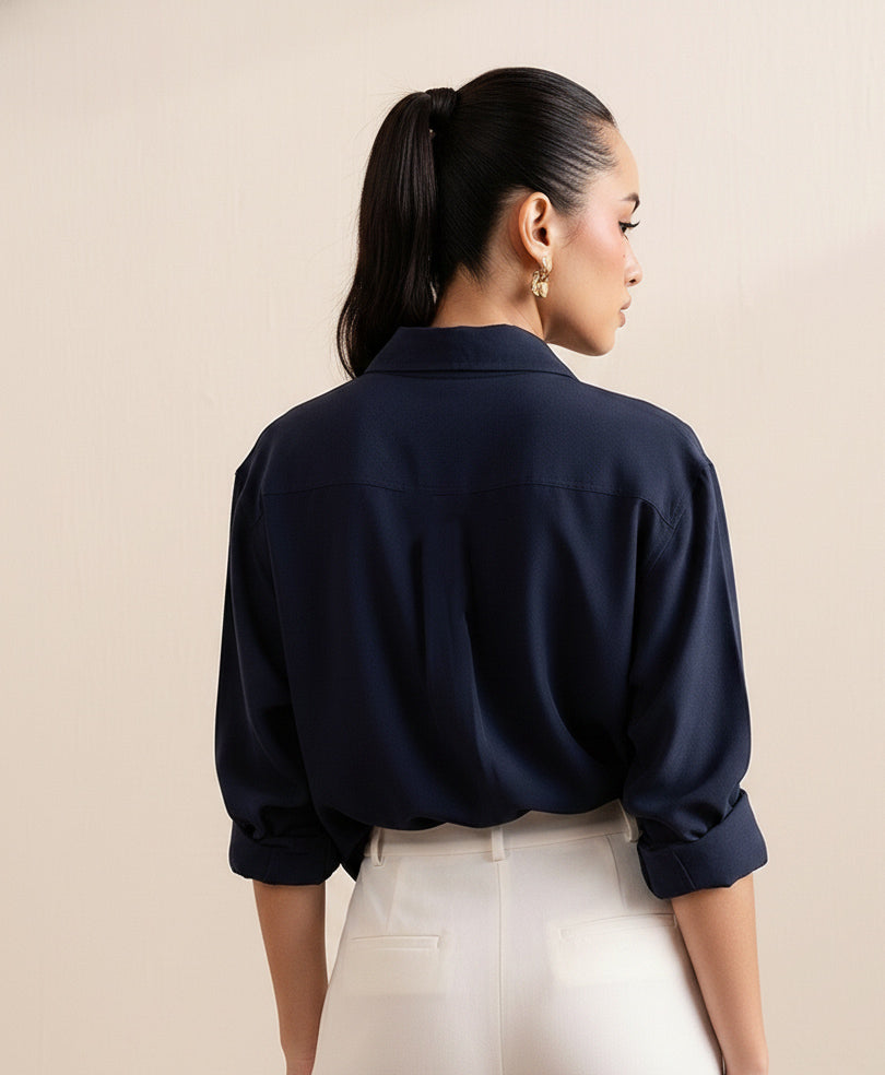 Navy Sleek Shirt (Women)