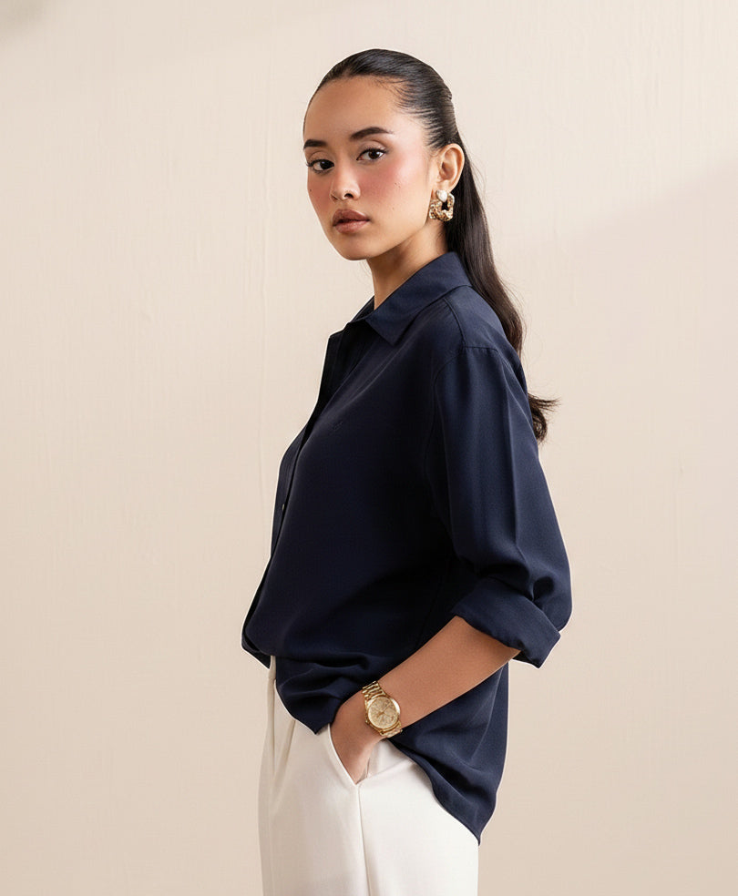 Navy Sleek Shirt (Women)