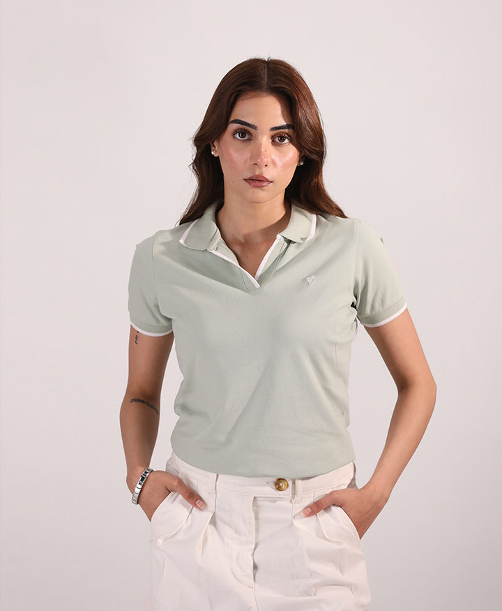 Mint V-Neck POLO (Women)