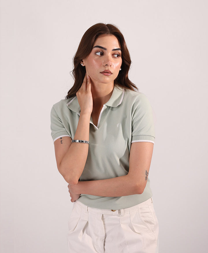 Mint V-Neck POLO (Women)