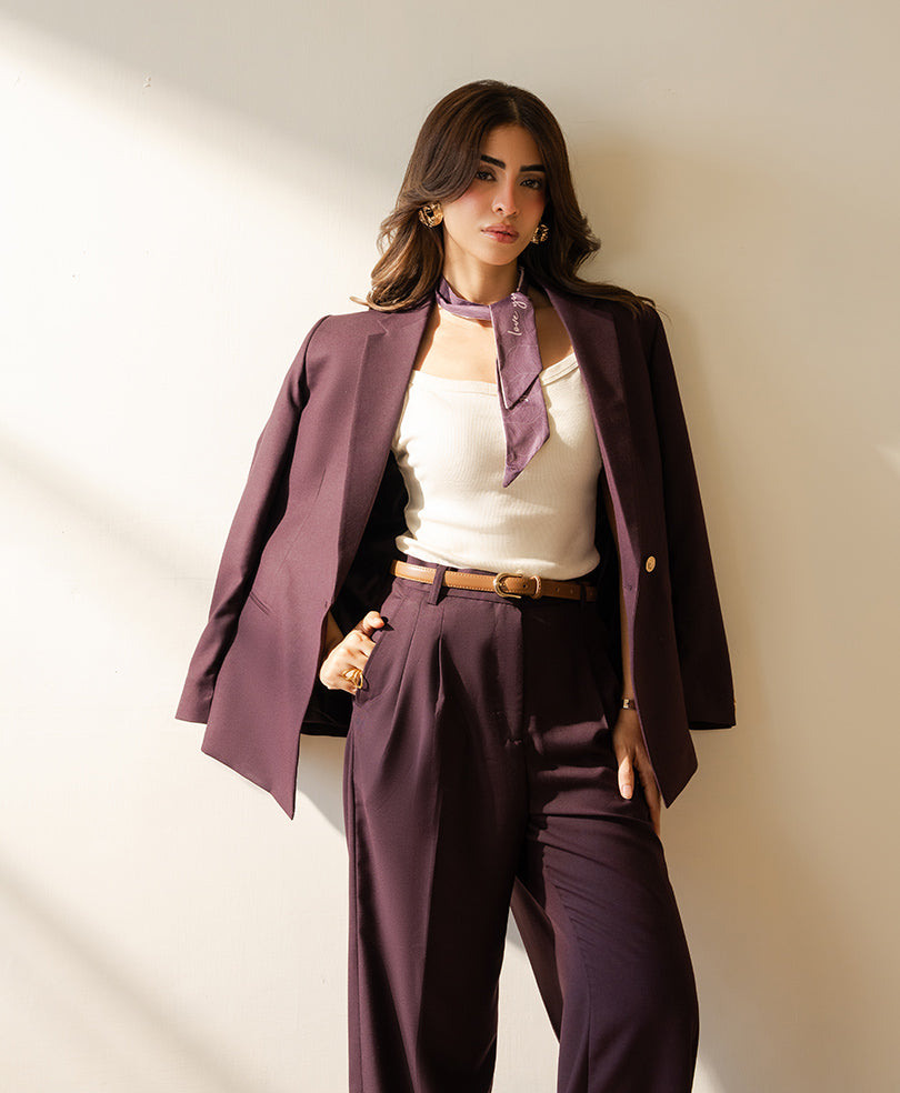 Montclair Burgundy Tailored Pants (Women)
