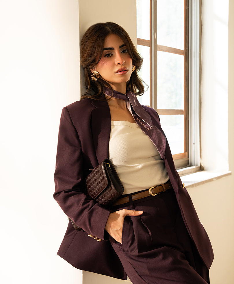 Montclair Burgundy Tailored Pants (Women)
