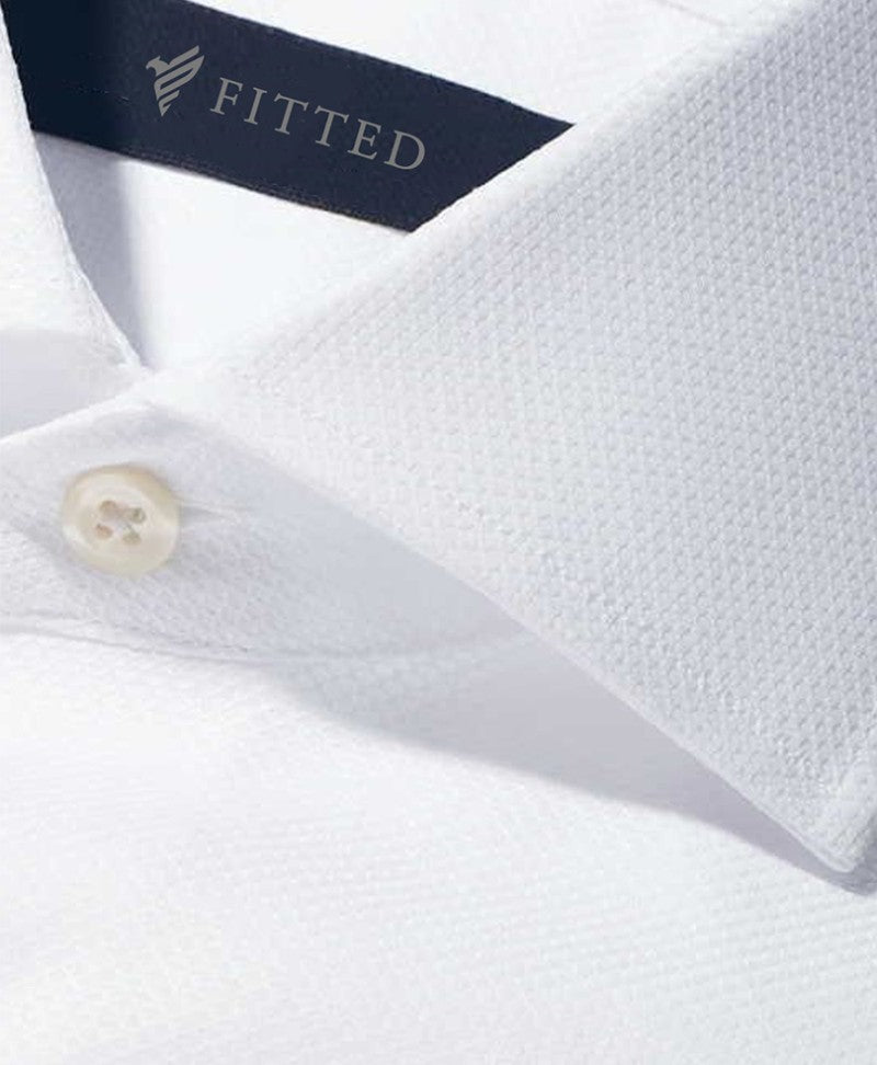 Textured White Shirt (Slim Fit)