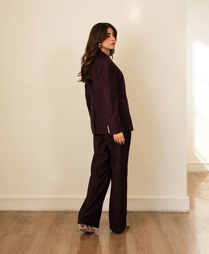Montclair Burgundy Tailored Pants (Women)