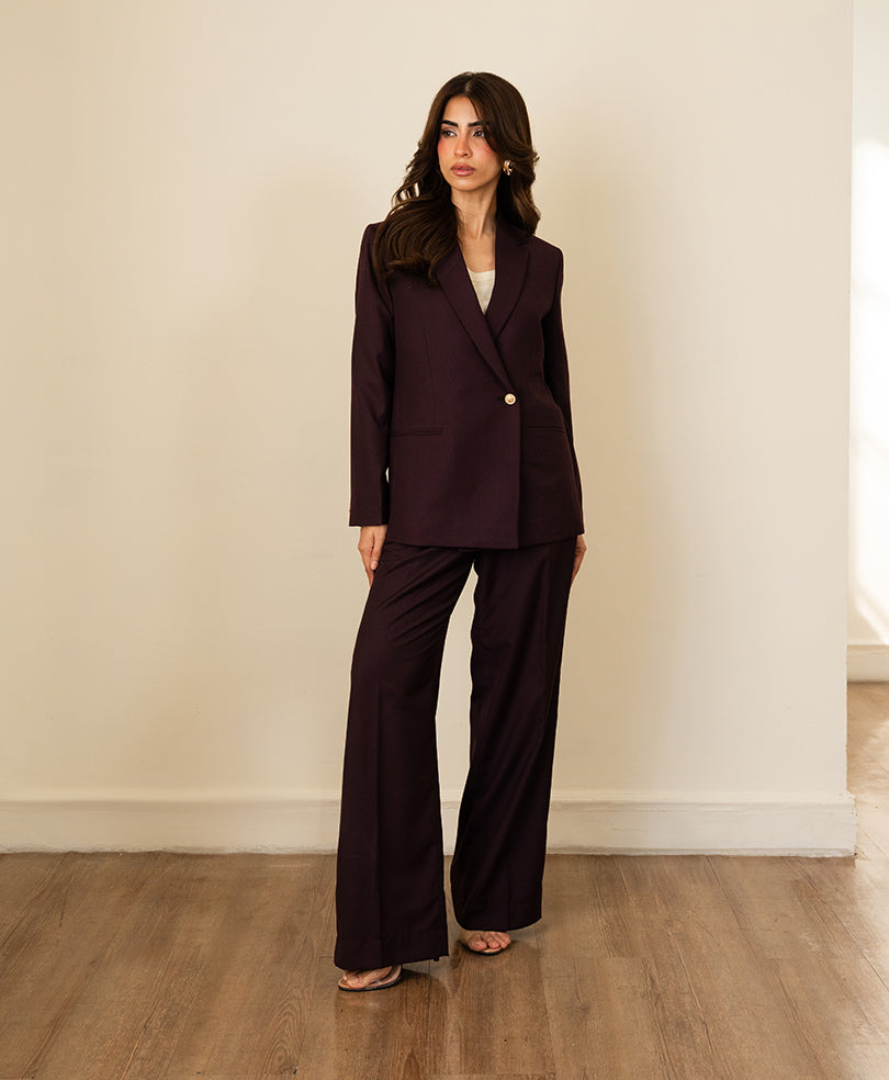 Montclair Burgundy Tailored Pants (Women)