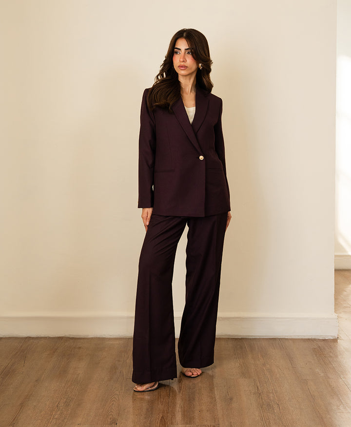 Montclair Burgundy Tailored Pants (Women)