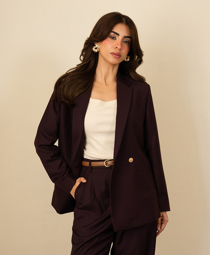 Montclair Burgundy Tailored Pants (Women)