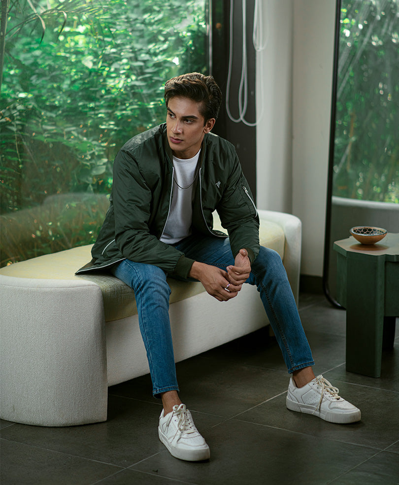 Bomber Army Green Anorak Olive Bomber Jacket - Main Image