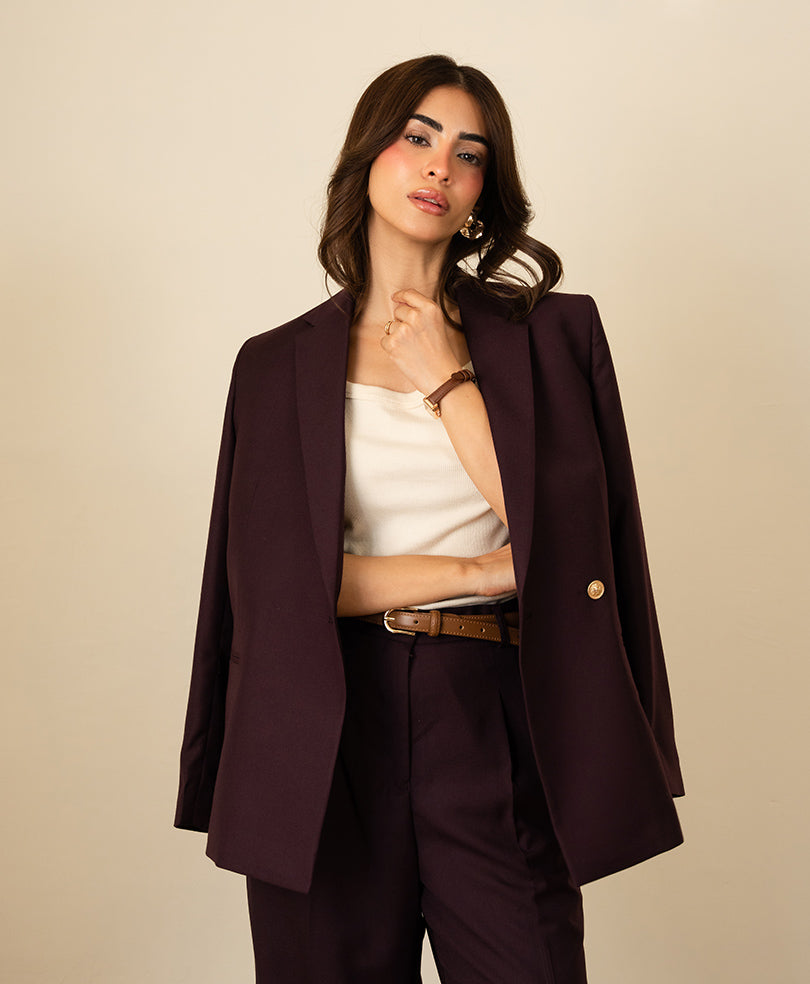 Montclair Burgundy Tailored Pants (Women)