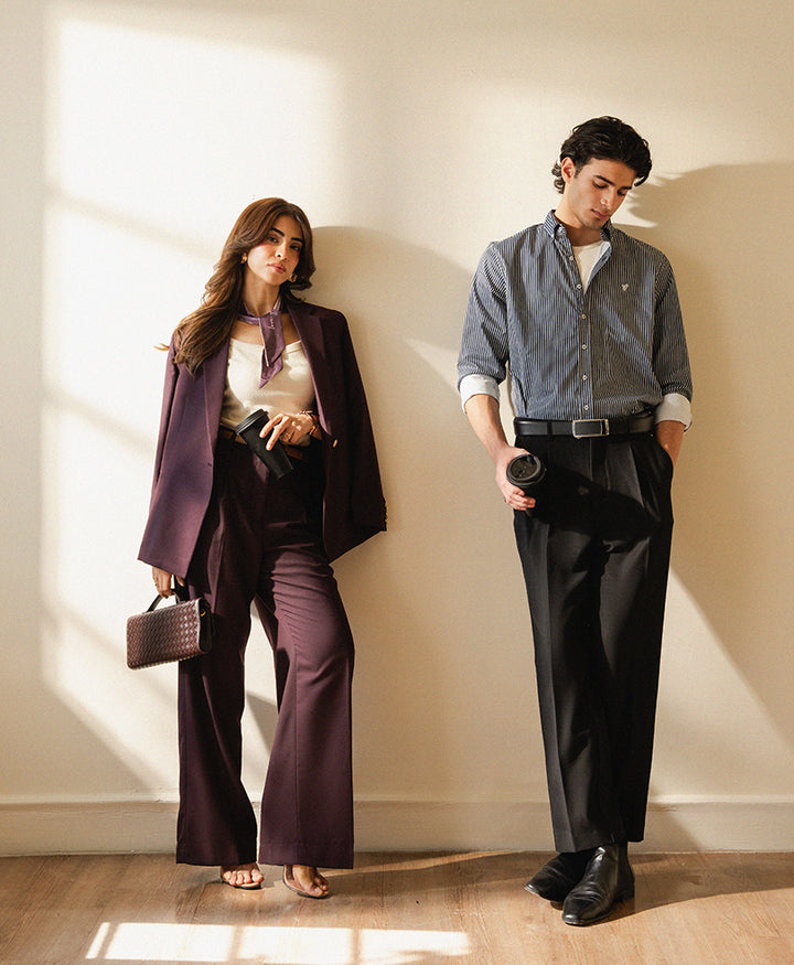 Montclair Burgundy Tailored Pants (Women)