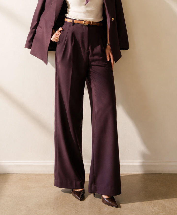 Montclair Burgundy Tailored Pants (Women)