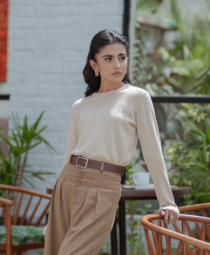 Khaki Crew Jumper Sweater (Women)